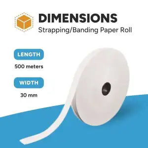Banding Machine Strapping White Craft Paper Roll Width: 1.14″ (29mm) Length: 1640′ (500m)_Printers_Parts_&_Equipment_USA