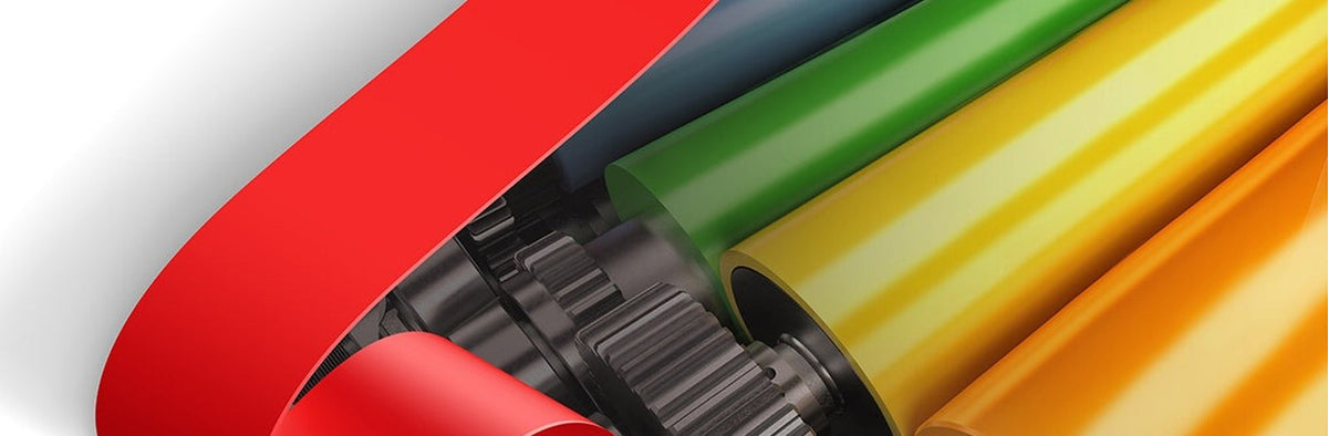 Rubber rollers on a press