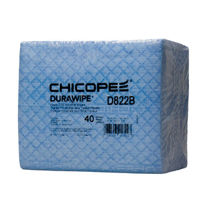 Chicopee 11.6" x 13" Blue Heavy-Duty Wipers - 40 Wipes/1/4 Fold Pack_Printers_Parts_&_Equipment_USA