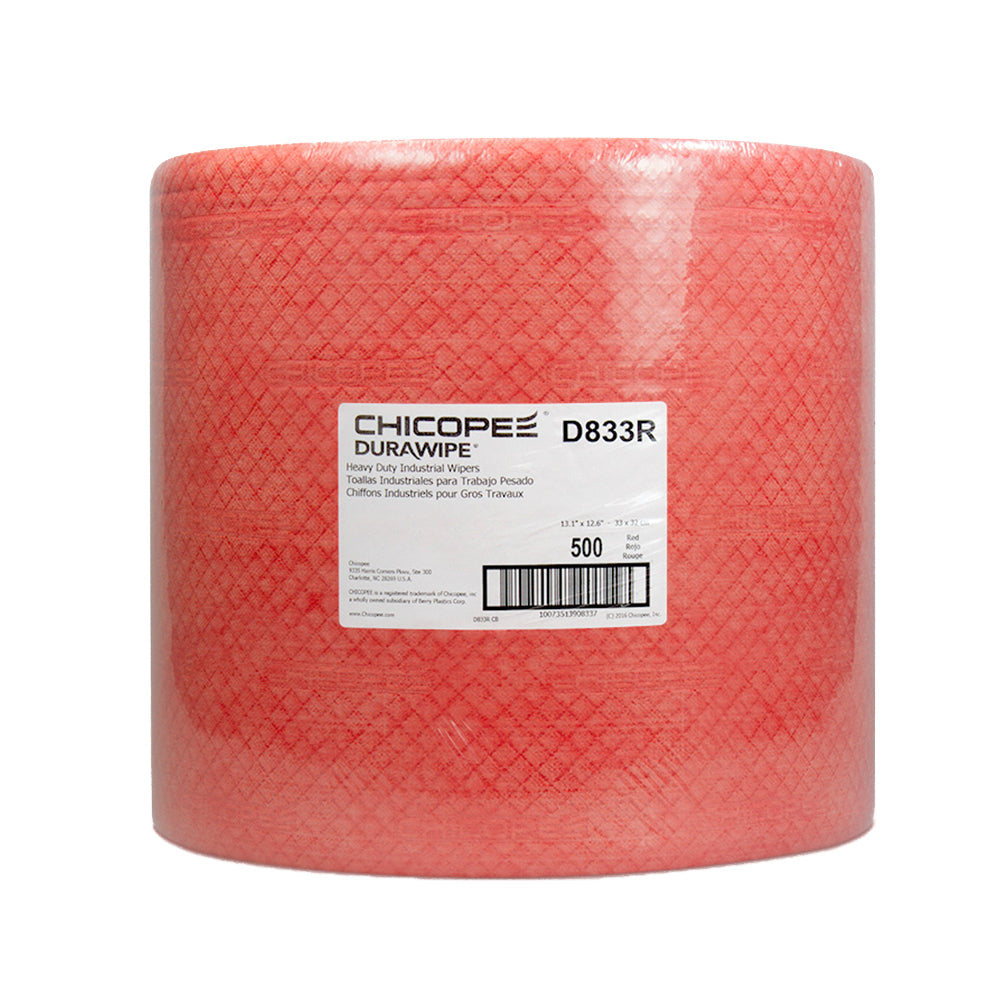 Chicopee 13.12" x 12.6" Red Head-Duty Wipers - 500 Wipes/Jumbo Pack