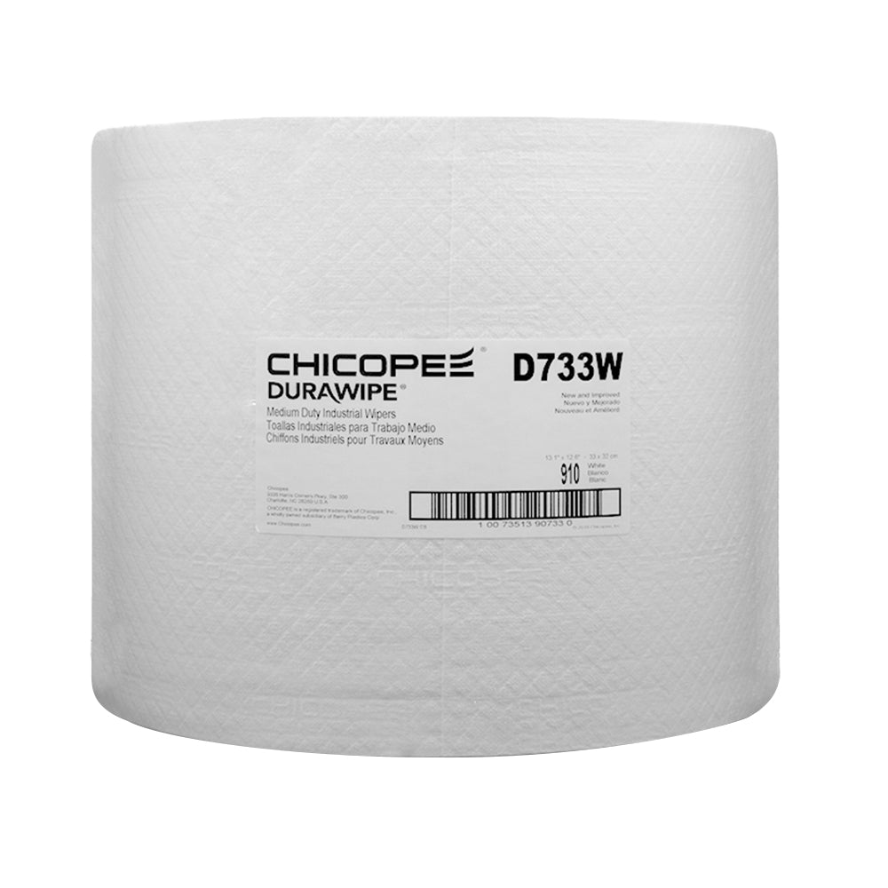 Durawipe 13.1" x 12.6" White Medium-Duty Wipers 80 gsm - 650 Wipes/Jumbo Pack