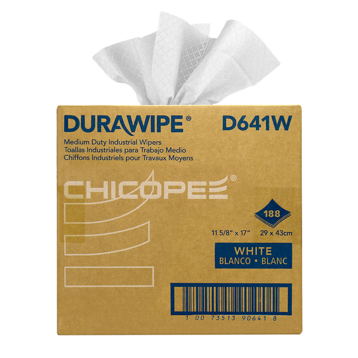 Durawipe 11.62" x 17" White Medium-DutyWipers 60 gsm - 188 Wipes/Dual Pop-Up Box