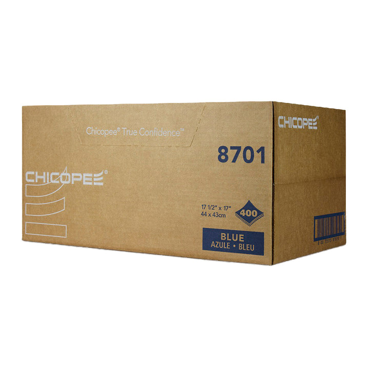 Durawipe Blue Smooth Wipers 17.5" x 17" 400 Wipes/1/4 Fold Bulk Pack