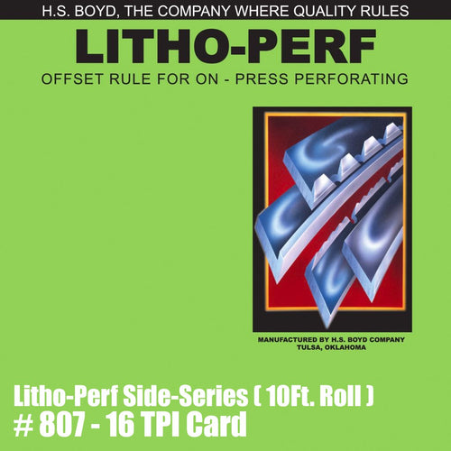 HS Boyd #807 Litho Perf 10 foot Roll 16 Tooth Card Side Series Rules_Printers_Parts_&_Equipment_USA