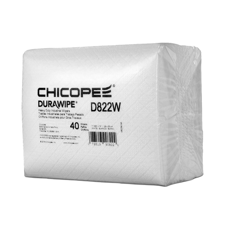 Chicopee 11.6" x 13" White Heavy-Duty Wipers - 40 Wipes/Pop-Up Box
