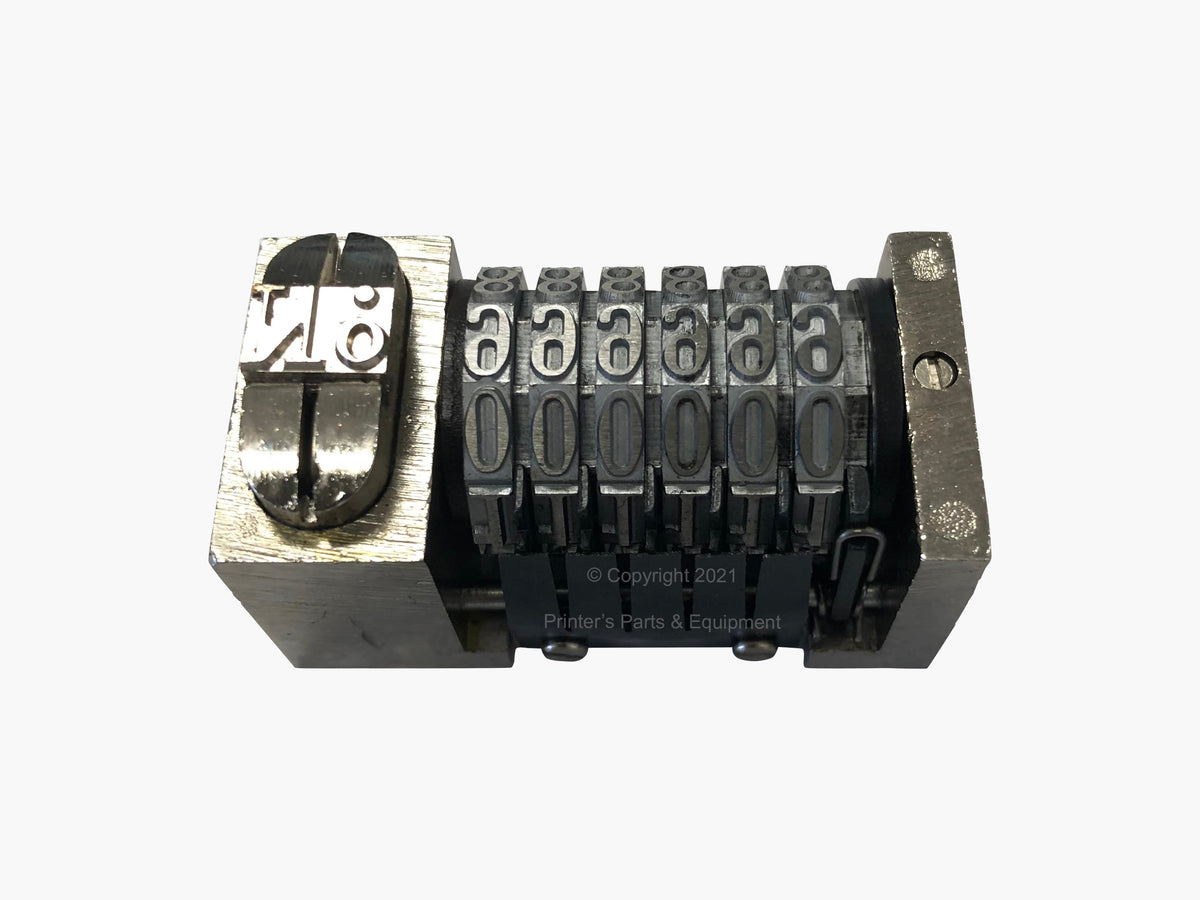 Numbering Machine 3/16" 6 Digits Backward No. CL51 Roman Letterpress Windmill_Printers_Parts_&_Equipment_USA