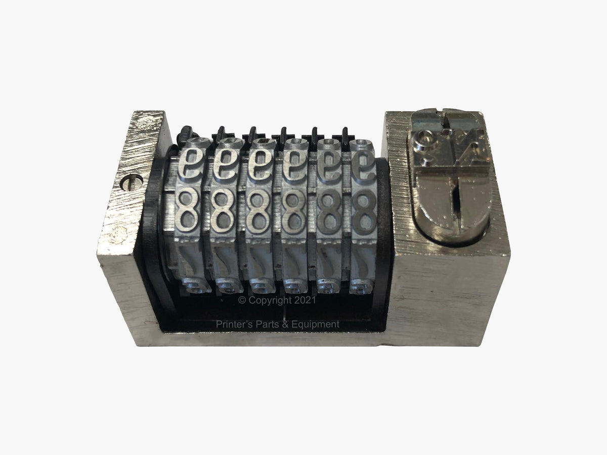 Numbering Machine 3/16" 6 Digits Backward No. CL51 Roman Letterpress Windmill_Printers_Parts_&_Equipment_USA