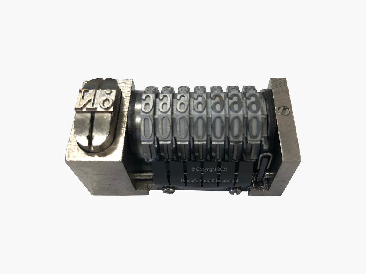 Numbering Machine 3/16" 7 Digits Backward No. CL51 Roman Letterpress Windmill_Printers_Parts_&_Equipment_USA