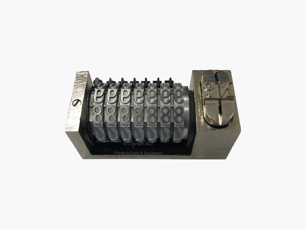 Numbering Machine 3/16" 7 Digits Backward No. CL51 Roman Letterpress Windmill_Printers_Parts_&_Equipment_USA