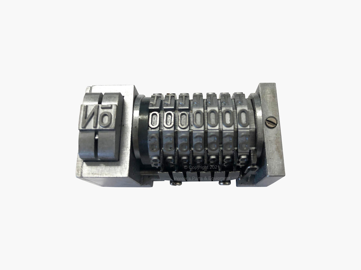 Numbering Machine 5/32" 7 Digits Forward Gothic (Steel) with 3 Drop Zeros_Printers_Parts_&_Equipment_USA