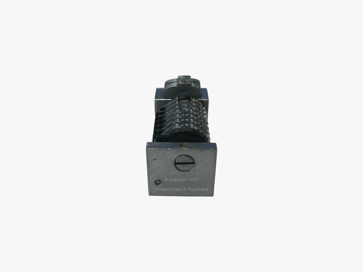 Numbering Machine 5/32" 7 Digits Backward Gothic (Steel) with 3 Drop Zeros_Printers_Parts_&_Equipment_USA