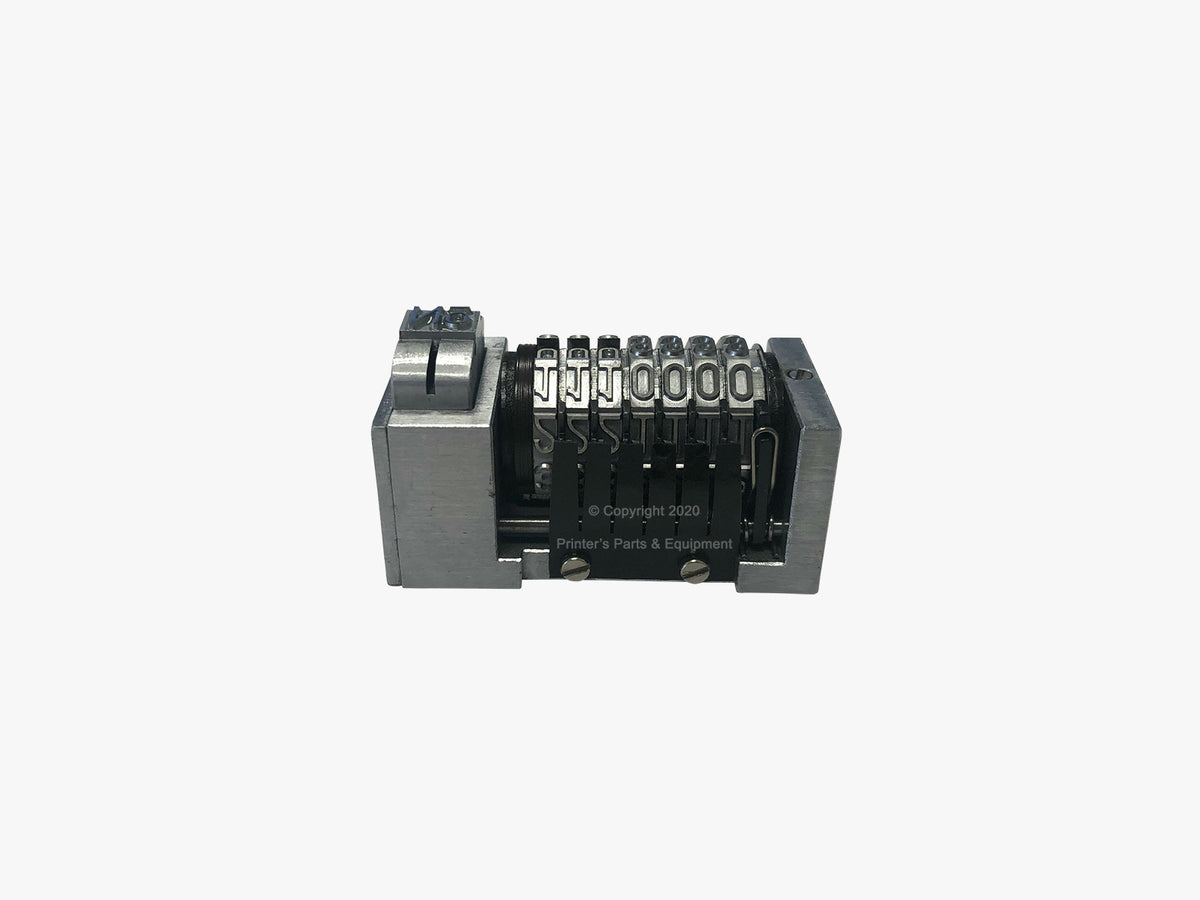 Numbering Machine 5/32" 7 Digits Backward Gothic (Steel) with 3 Drop Zeros_Printers_Parts_&_Equipment_USA