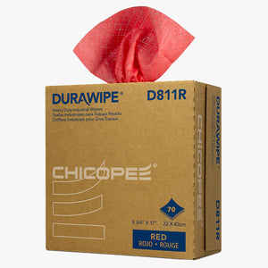 Durawipe 8.75" x 17" Red Heavy Duty Wipers - 420 Wipes/Pop-Up Box D811R_Printers_Parts_&_Equipment_USA