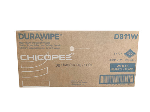 Durawipe White Heavy-Duty Wipers 420 Wipes/Pop-Up Box 8.75