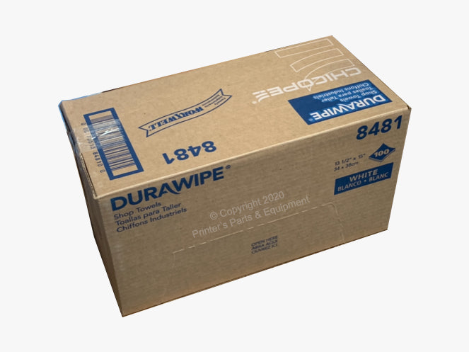 Durawipe Shop Towel White (13.5" x 15") 100 Wipes per Case (Z-Fold) 8481