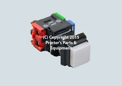 Push Button Switch White 220V-240V:250VAC 6A Complete with Base For Heidelberg 00.780.2321_Printers_Parts_&_Equipment_USA