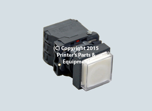 Push Button Switch White Large 240V 3A For Heidelberg HE-1446 / HE-00-780-2491 / HE-MV-051-068_Printers_Parts_&_Equipment_USA