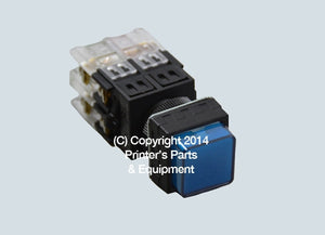 Selector Push Button Blue For Heidelberg HE-2032BL / 84-U_Printers_Parts_&_Equipment_USA
