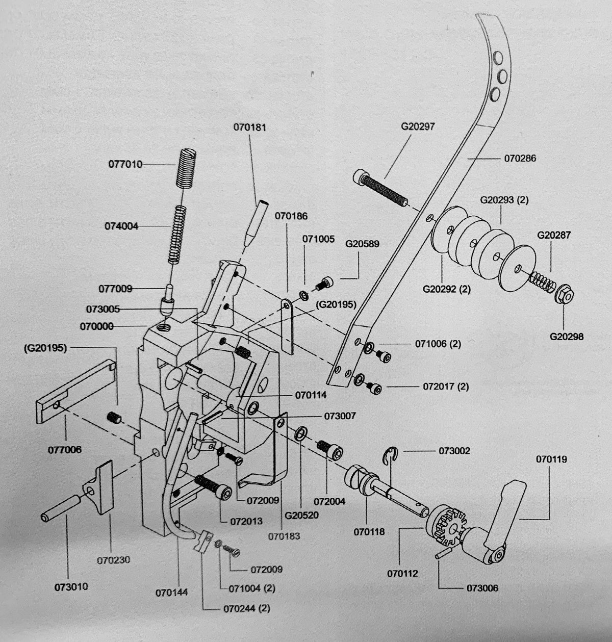 Spring Pin M3x16 for DB75, V, VS Stitcher 073007