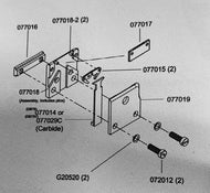 Clincher Slide Assembly - Carbide for DB75 Stitcher 077029C_Printers_Parts_&_Equipment_USA