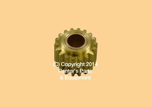 BRASS IDLER GEAR NIGHT F LATCH AB DICK P-36446 / 76384-B_Printers_Parts_&_Equipment_USA