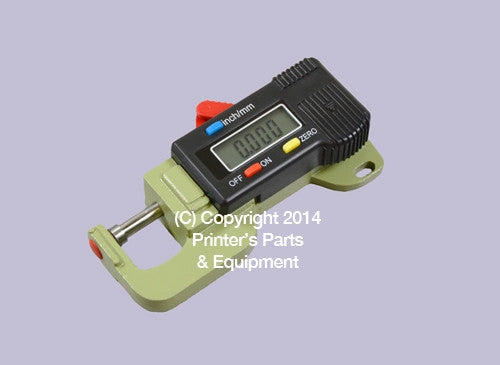 Digital Thickness Gauge (mm / inches) Metal Body Green_Printers_Parts_&_Equipment_USA