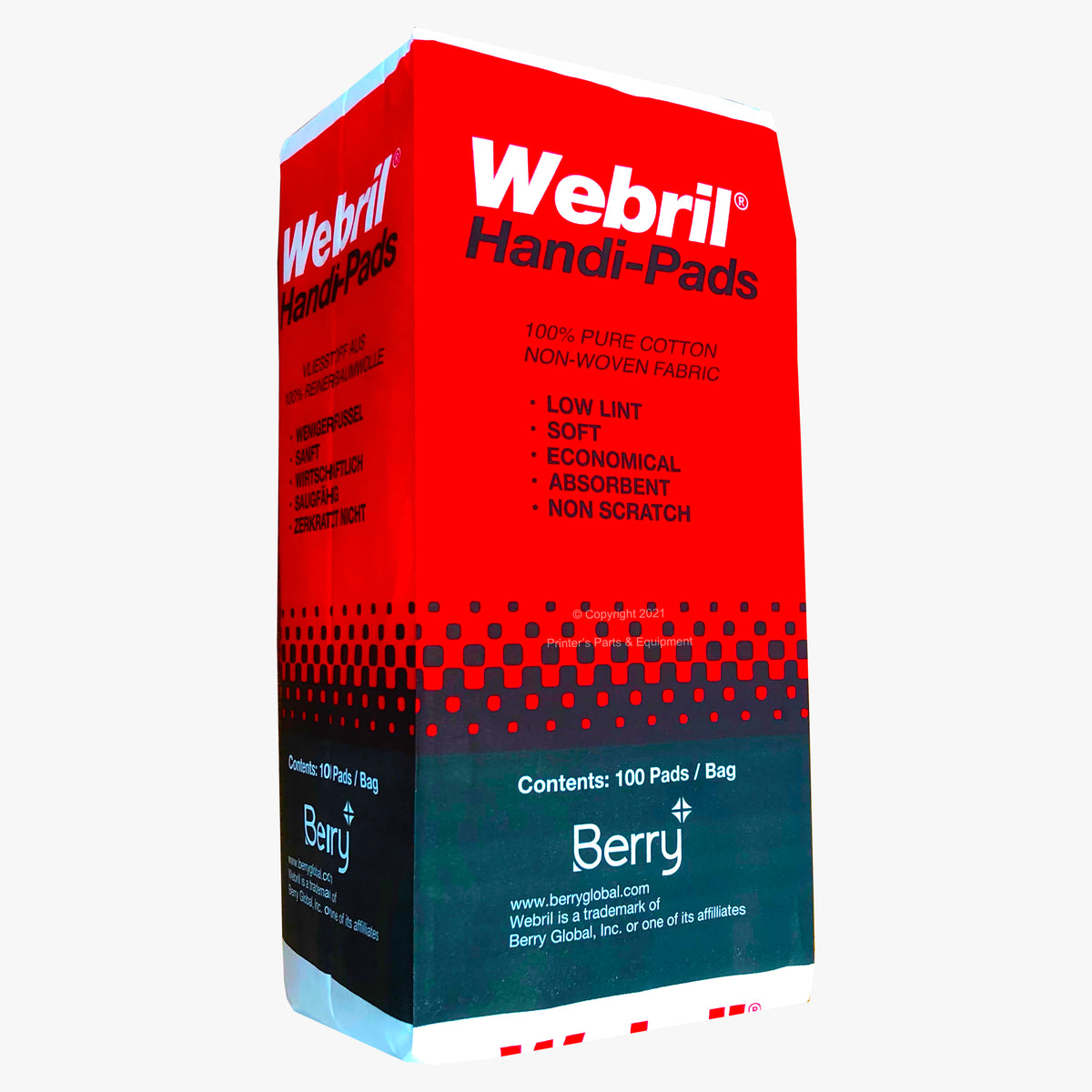 Webril Handi Pads 4"x 4" pack of 100 Wipes_Printers_Parts_&_Equipment_USA