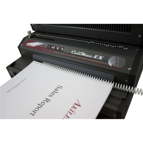 Akiles CoilMac-EX Plus 4:1 Oval Hole Electric Coil Binding Machine w/ Electric Inserter