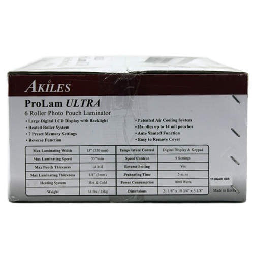 Akiles ProLam Ultra Six Roller Photo PROFESSIONAL Pouch Laminator