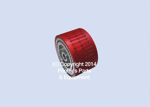Vacuum Wheel for Stahl Wide Urethane Coated Red 228-146-0100_Printers_Parts_&_Equipment_USA