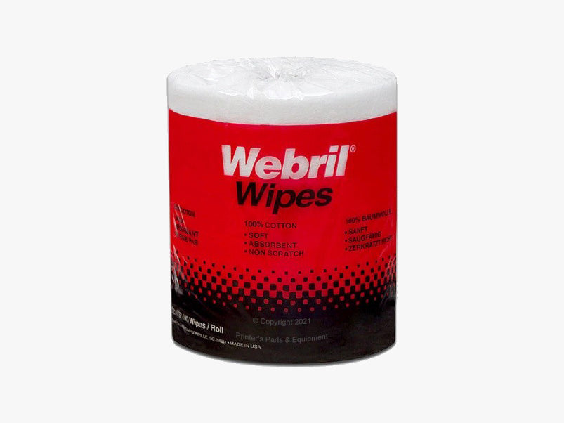 Webril Pure Cotton Wipes Roll 8"x"8 Pack of 100 Wipes Printer's Parts & Equipment -USA Webril Pure Cotton Wipes Roll 8"x"8 Pack of 100 Wipes Printer's Parts & Equipment -USA